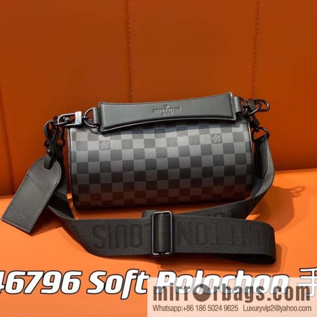 [Original order boutique] M46796 Haige, cylinder bag men\'s bag series, this Soft Polochon small handbag.