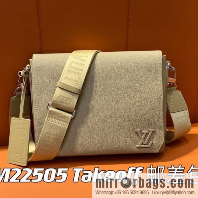 [Original order boutique] M22505 apricot, full leather men\'s bag messenger bag series Takeoff messenger bag