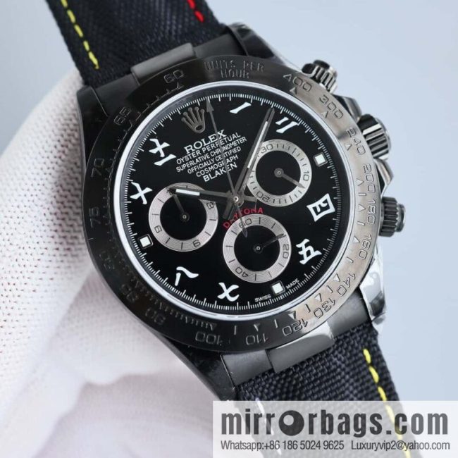 All-black steel Daytona ultra-thin upgraded 12.3mm Daytona Velcro convenient strap style 7750 ultra-thin movement mechanical watch