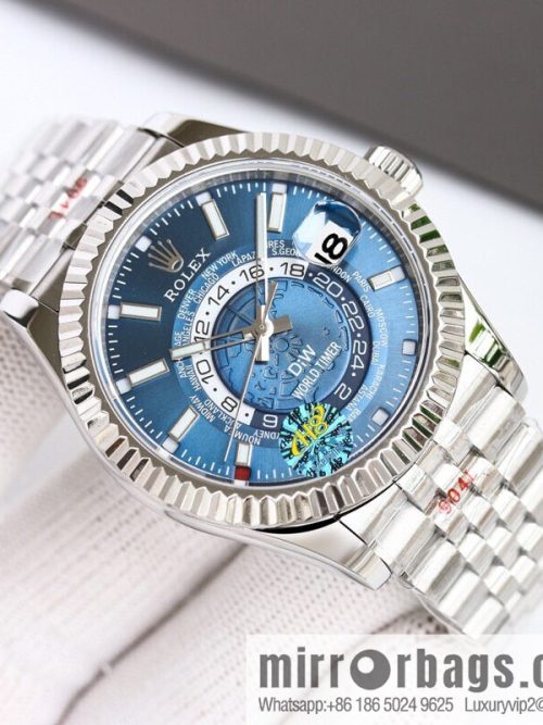 H8 new yin and yang Rolex Sky-Dweller Skywalker longitudinal bezel with Rolex Ring Command triangular pit pattern five-strand chain