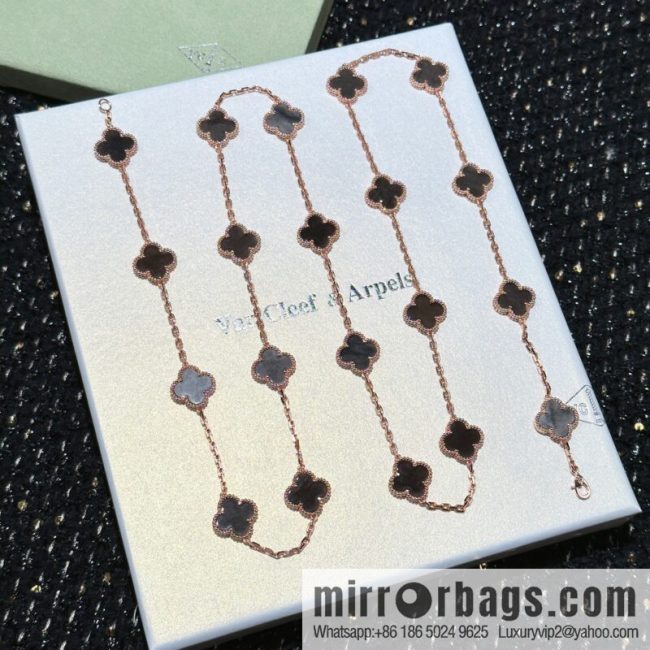 ☀️Van Cleef & Arpels Clover Peterstone 20 Flowers Necklace Sweater Chain ☀
