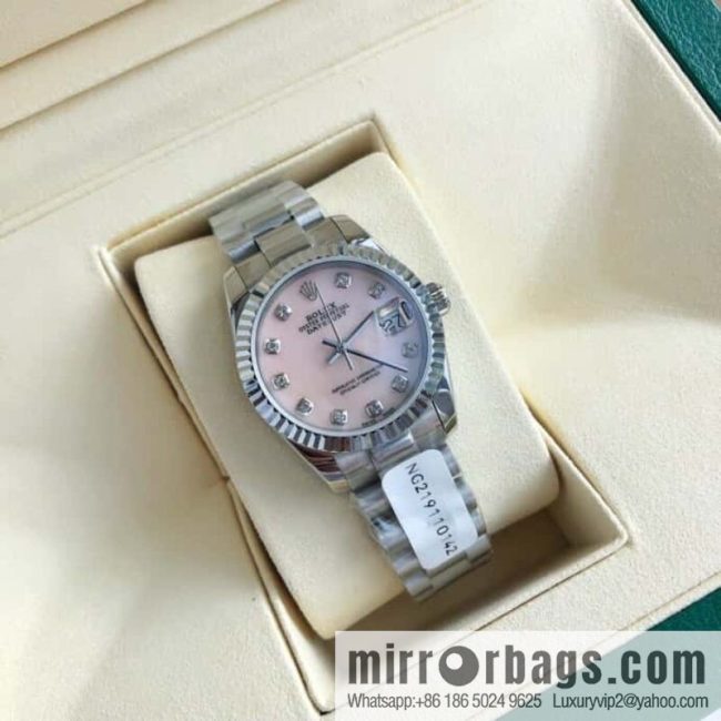 ROLEX-Rolex Diary Women\'s Natural Diamond Watch with Swiss ETA-2671 Movement
