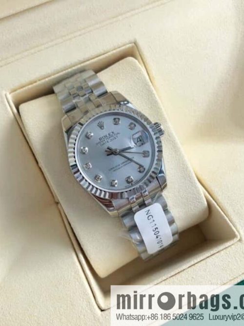 ROLEX-Rolex Diary Women\'s Natural Diamond Watch with Swiss ETA-2671 Movement