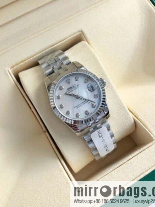ROLEX-Rolex Diary Women\'s Natural Diamond Watch with Swiss ETA-2671 Movement