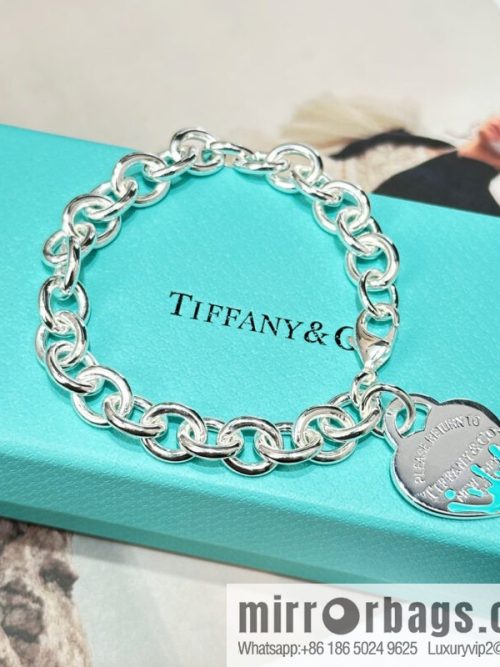 ☀Tiffany & Co. Tiffany LOVE series blue love peach heart bracelet