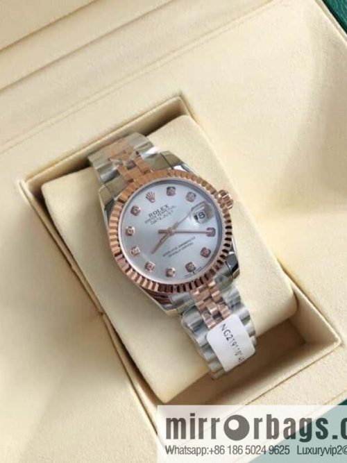 ROLEX-Rolex Diary Women\'s Natural Diamond Watch with Swiss ETA-2671 Movement