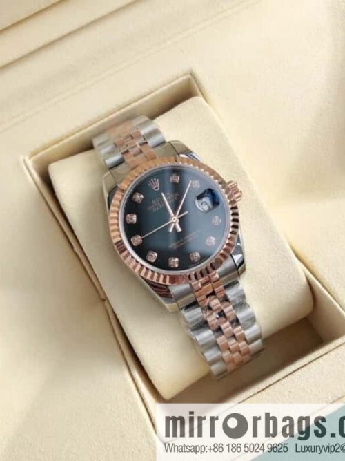 ROLEX-Rolex Diary Women\'s Natural Diamond Watch with Swiss ETA-2671 Movement