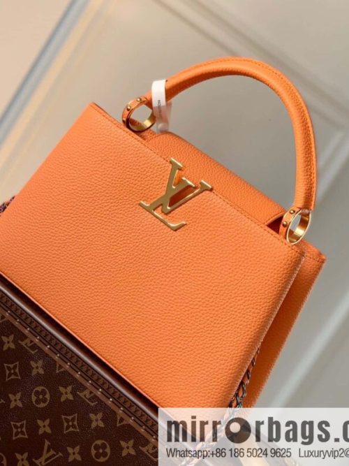 M22055 Coral Orange Capucines Medium Handbag