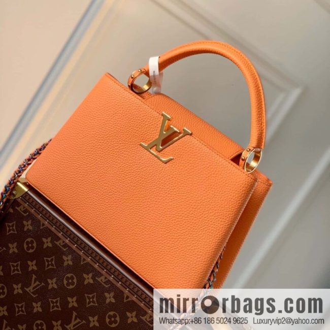 M22055 Coral Orange Capucines Medium Handbag