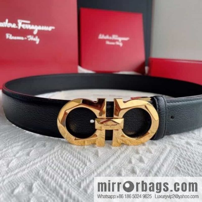 Hermes Hermes, rhombus figure 8 metal buckle top layer cowhide sheep texture 3.5cm - Image 3