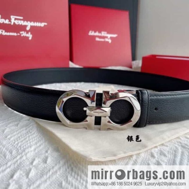 Hermes Hermes, rhombus figure 8 metal buckle top layer cowhide sheep texture 3.5cm - Image 2