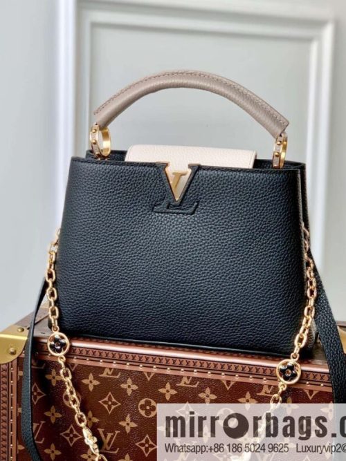 [Exclusive real shot M20708 black/small] Capucines BB handbag