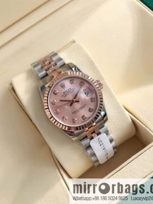 ROLEX-Rolex Diary Women\'s Natural Diamond Watch with Swiss ETA-2671 Movement