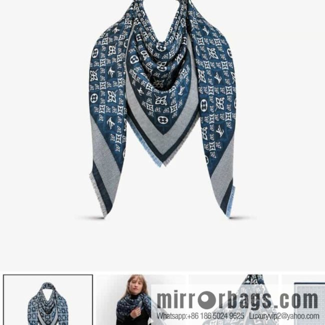 LV Louis Vuitton 60% silk 40% wool scarf shawl mp2821 mp2823 - Image 5