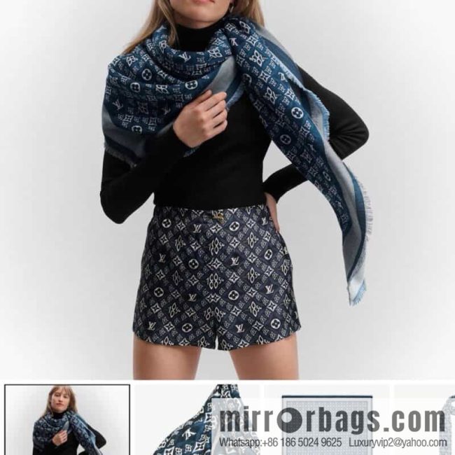 LV Louis Vuitton 60% silk 40% wool scarf shawl mp2821 mp2823 - Image 6