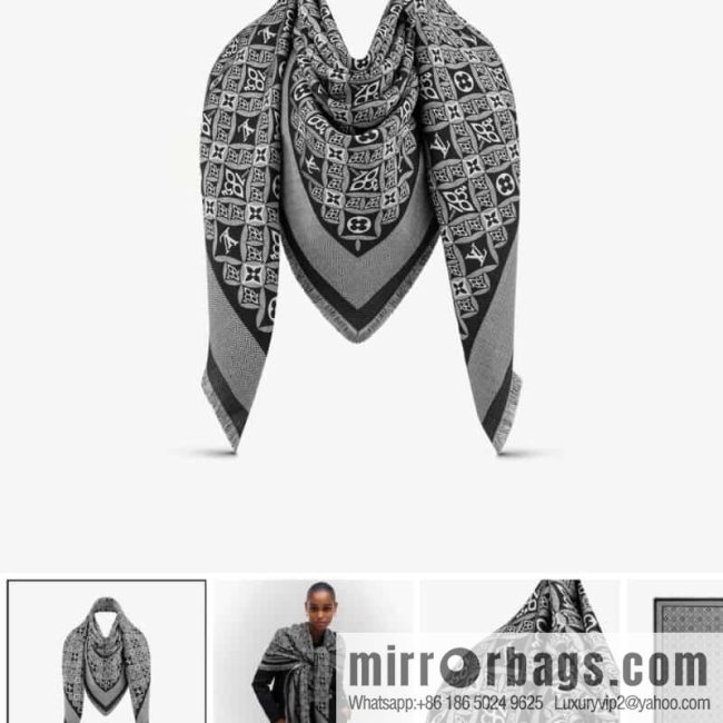 LV Louis Vuitton 60% silk 40% wool scarf shawl mp2821 mp2823 - Image 8