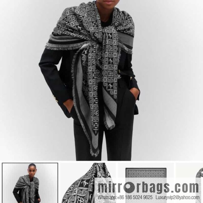 LV Louis Vuitton 60% silk 40% wool scarf shawl mp2821 mp2823 - Image 9