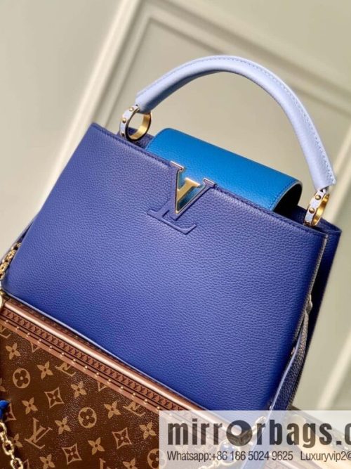 [Exclusive real shot M20844 blue/medium] Capucines medium handbag