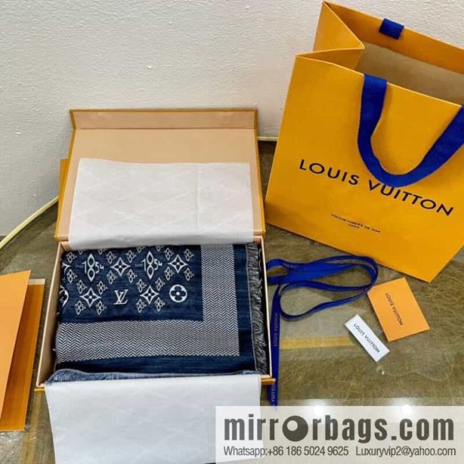 LV Louis Vuitton 60% silk 40% wool scarf shawl mp2821 mp2823 - Image 3