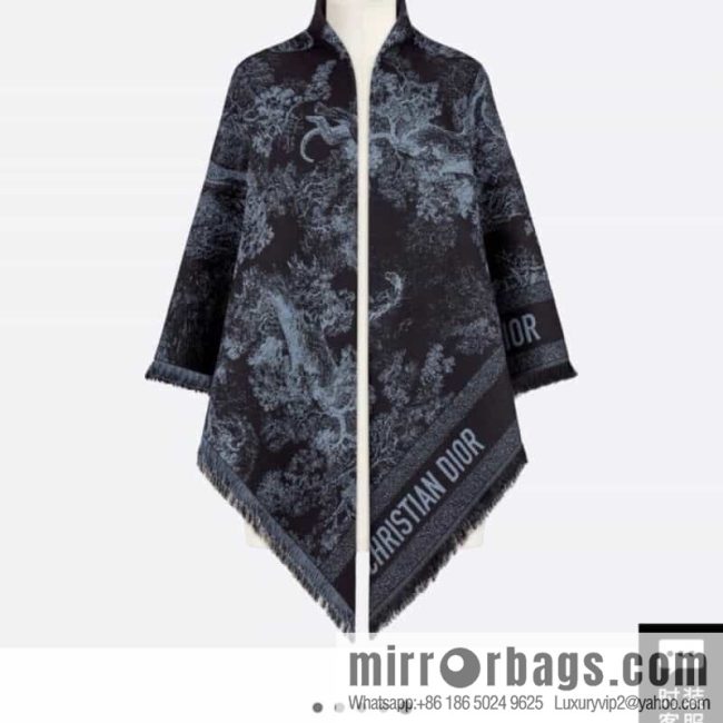 Dior Dior Navy Blue Rui Printed Shawl Blanket 12TOJ090I605_C543 - Image 2