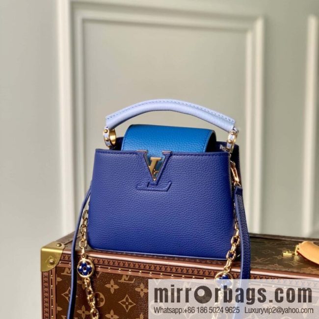 [Exclusive real shot M20844 blue/mini] Capucines mini handbag