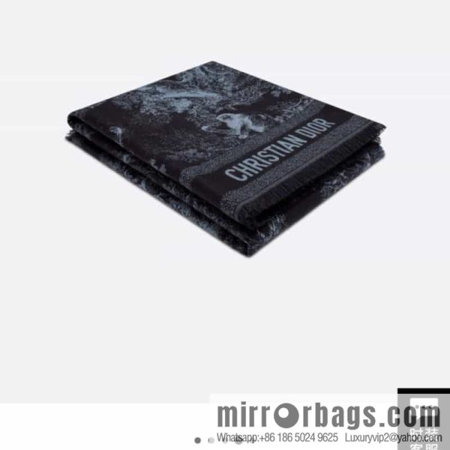 Dior Dior Navy Blue Rui Printed Shawl Blanket 12TOJ090I605_C543 - Image 4