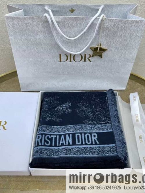 Dior Dior Navy Blue Rui Printed Shawl Blanket 12TOJ090I605_C543