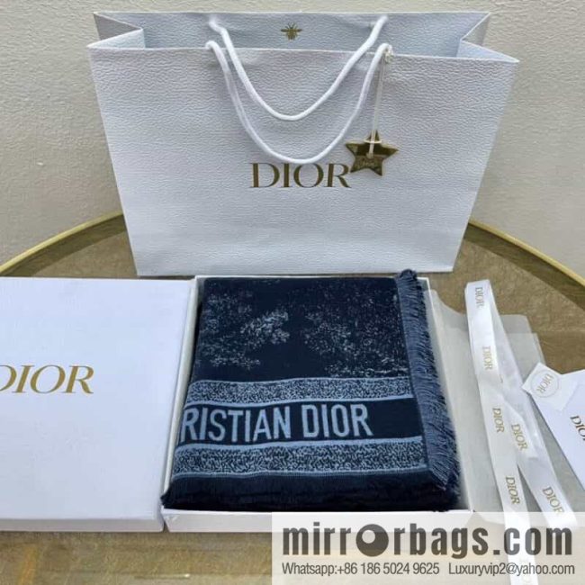 Dior Dior Navy Blue Rui Printed Shawl Blanket 12TOJ090I605_C543