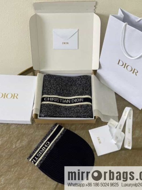 (Set) Dior Navy Blue • D-White Scarf 05DWI314I007_C540