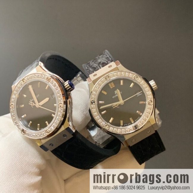 Quartz crocodile leather [HB Factory] new masterpiece, original mold opening, highest version replica, Hublot (Hublot) classic fusion series, women\'s high-end watch