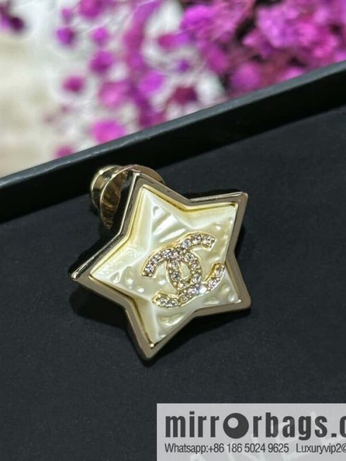 ☀️New ☑️ Chanel Double C Pentagram ⭐ Star Brooch ☀️