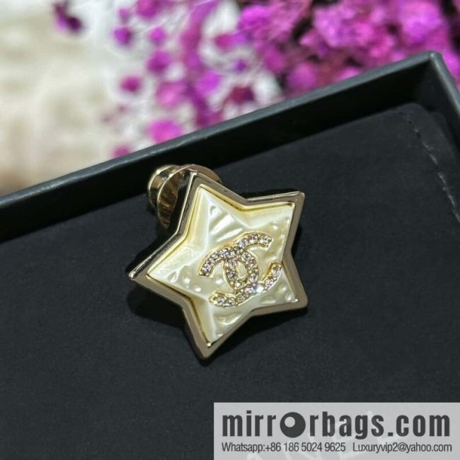☀️New ☑️ Chanel Double C Pentagram ⭐ Star Brooch ☀️