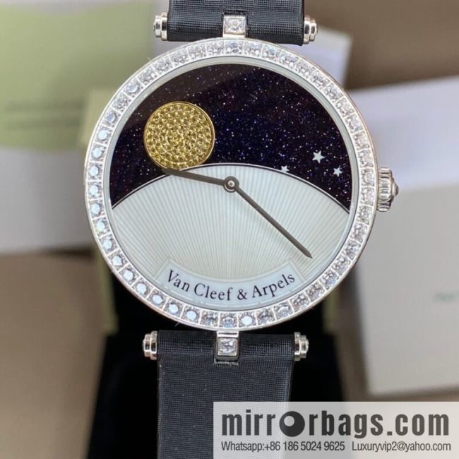 Customized version of Van Cleef & Van Cleef & Arpels \"produced by TF\" genuine literal sapphire instead of cosmic star watch