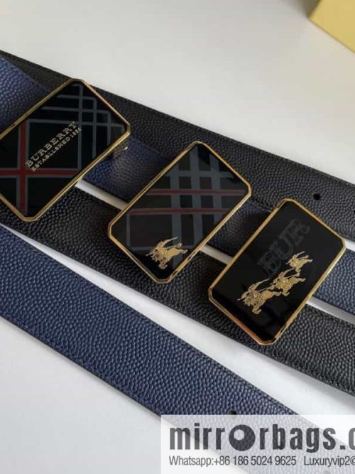 BURBERRY Burberry, resin craft logo warhorse metal buckle 3.5cm men\'s cowhide belt