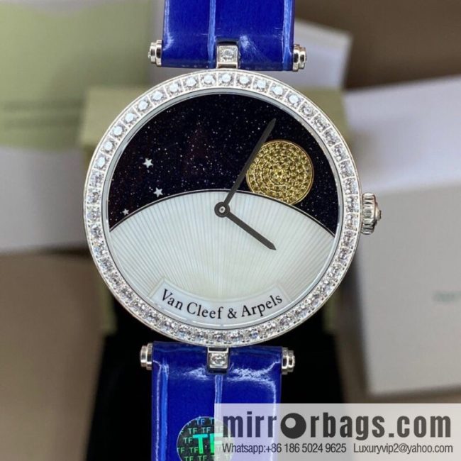 Customized version of Van Cleef & Van Cleef & Arpels \"produced by TF\" genuine literal sapphire instead of cosmic star watch - Image 2