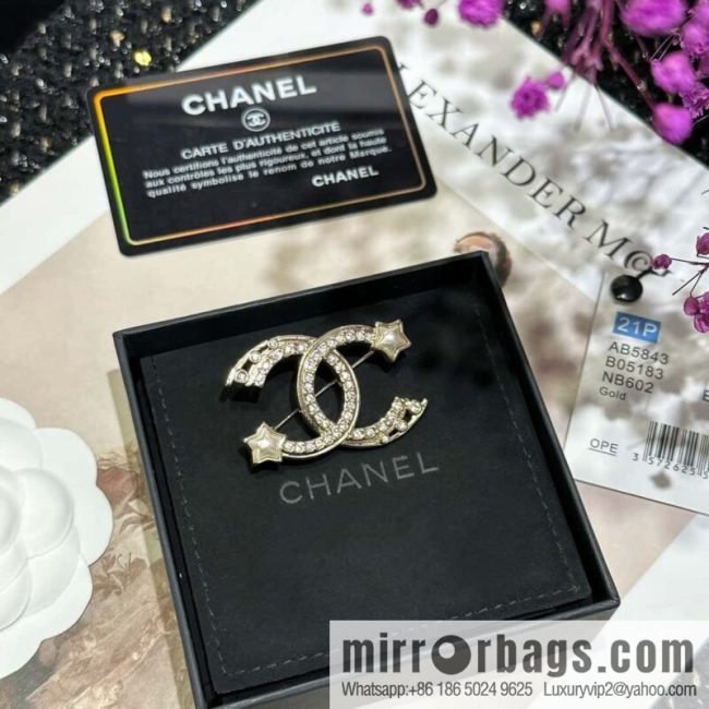 ☀️New ☑️ Chanel Double C Star ⭐ Pentagram Brooch ☀️