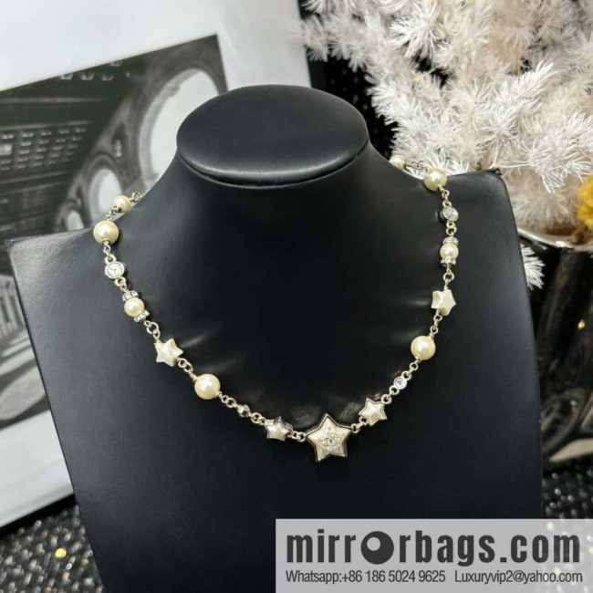 ☀️New ☑️ Chanel star ⭐ pentagram pearl necklace ☀️
