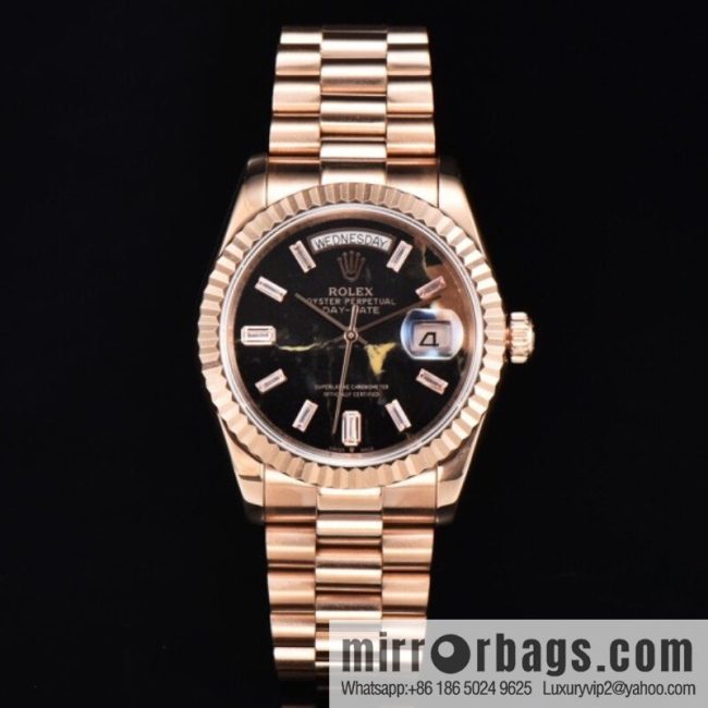 Rolex Hidden Weekly Calendar Journal 36 \"Natural Malachite Green\" Big Three-Needle Watch - Image 3