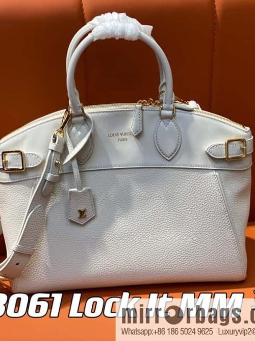 [Original order boutique] M22914 black full leather portable women\'s bag series Lock It MM handbag M22914 22925 22927 23061 Ays Lock It MM bag