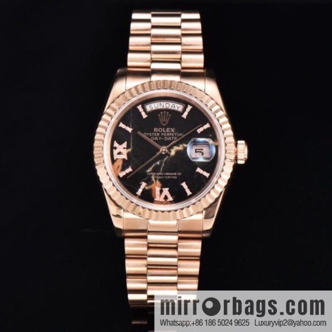 Rolex Hidden Weekly Calendar Journal 36 \"Natural Malachite Green\" Big Three-Needle Watch - Image 4