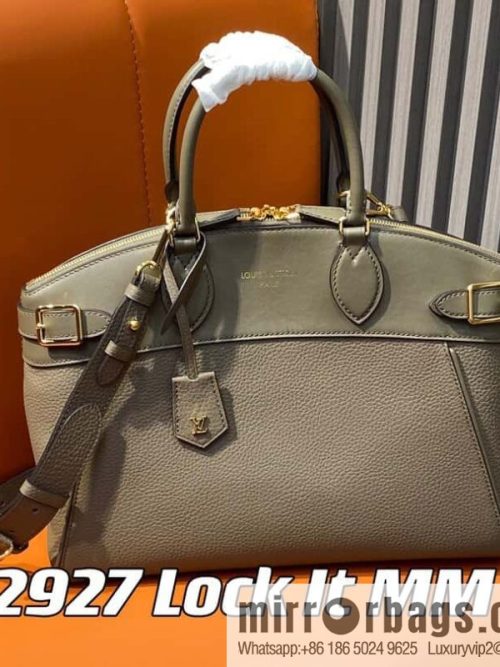 [Original order boutique] M22914 black full leather portable women\'s bag series Lock It MM handbag M22914 22925 22927 23061 Ays Lock It MM bag