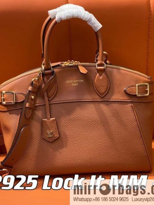 [Original order boutique] M22914 black full leather portable women\'s bag series Lock It MM handbag M22914 22925 22927 23061 Ays Lock It MM bag