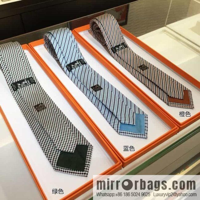 Hermes 100% Top Twill Silk H Twill Stripe Tie