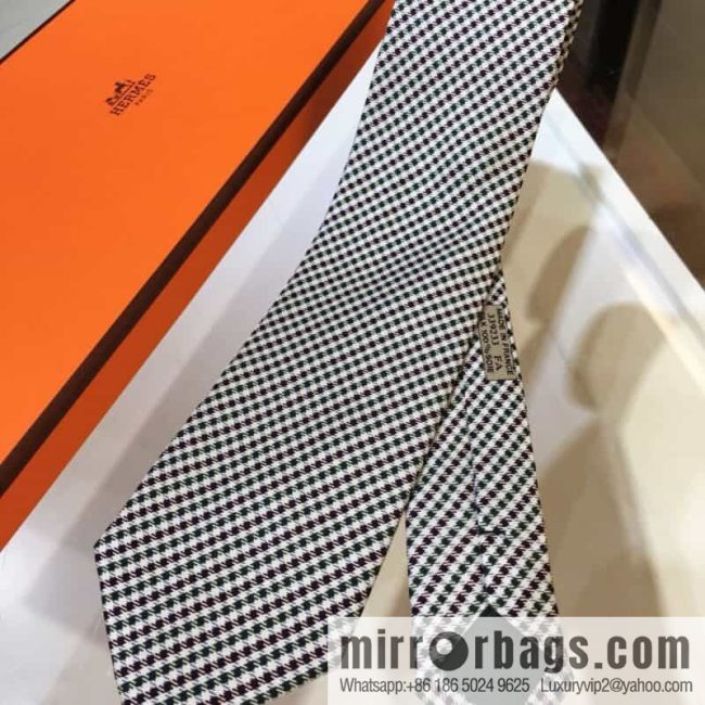 Hermes 100% Top Twill Silk H Twill Stripe Tie - Image 4