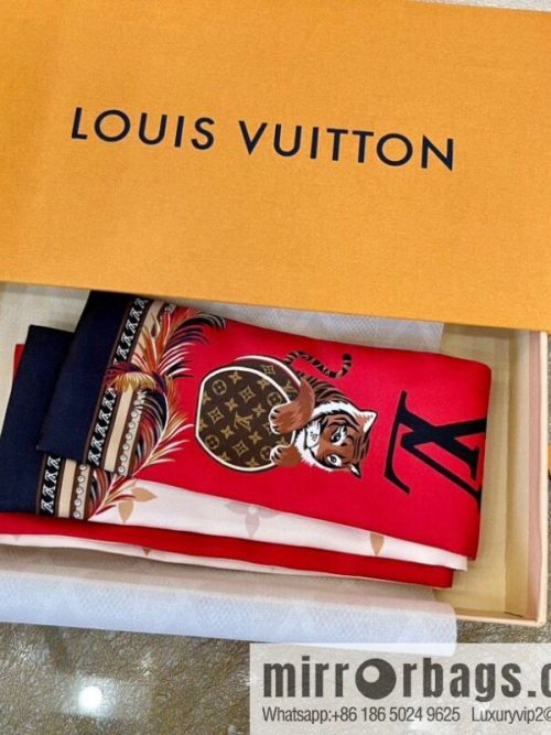 LV Louis Vuitton 100% Silk Precious Tiger Band M77326
