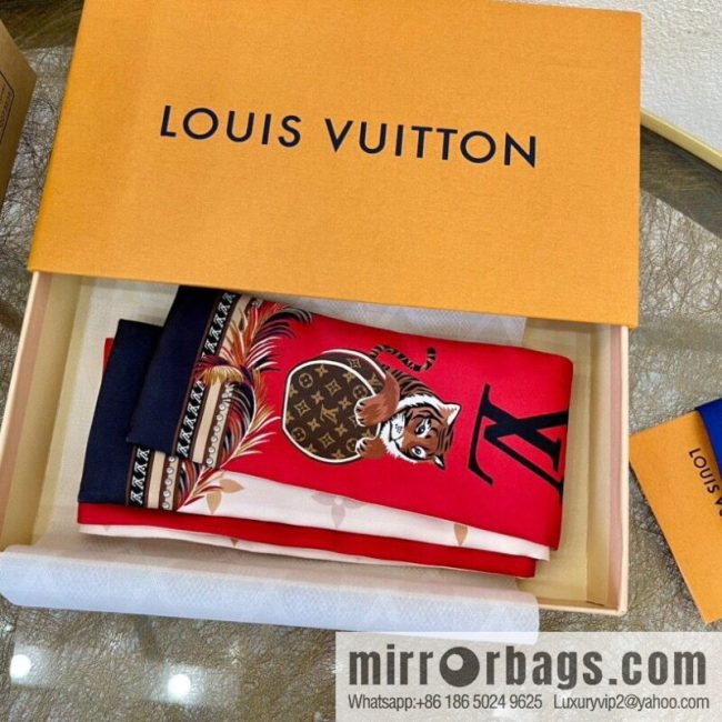 LV Louis Vuitton 100% Silk Precious Tiger Band M77326