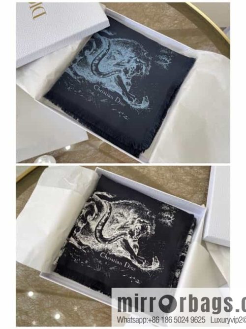 Dior \"Shadow Jungle\" 100% silk scarf