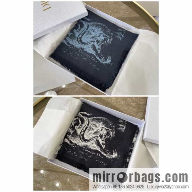 Dior \"Shadow Jungle\" 100% silk scarf