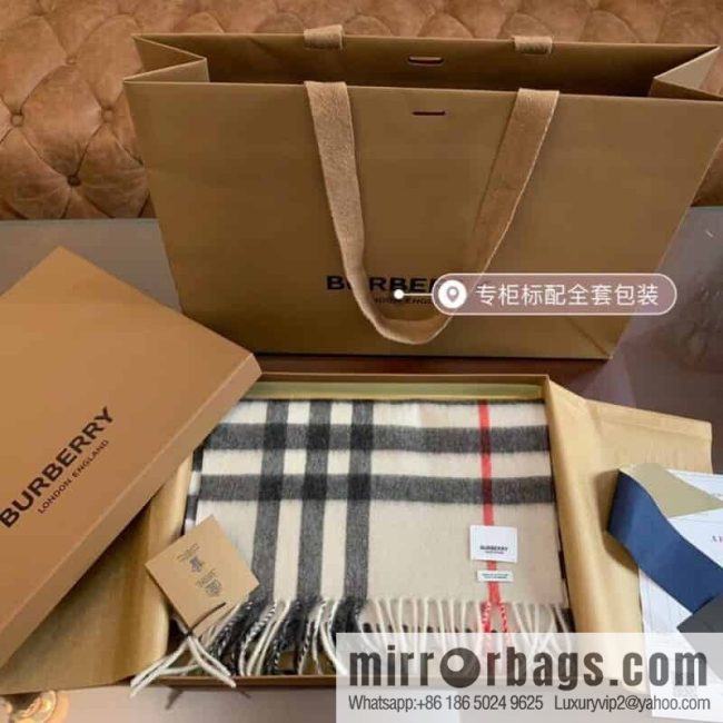 Burberry Classic Plaid 100% Cashmere Scarf - Image 8