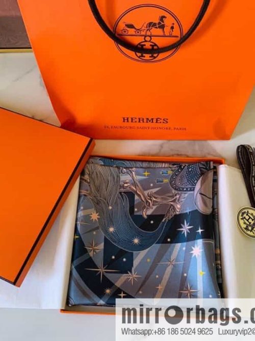 Hermes Hermes Skull Knight c\'est la fete Double Sided Silk Scarf